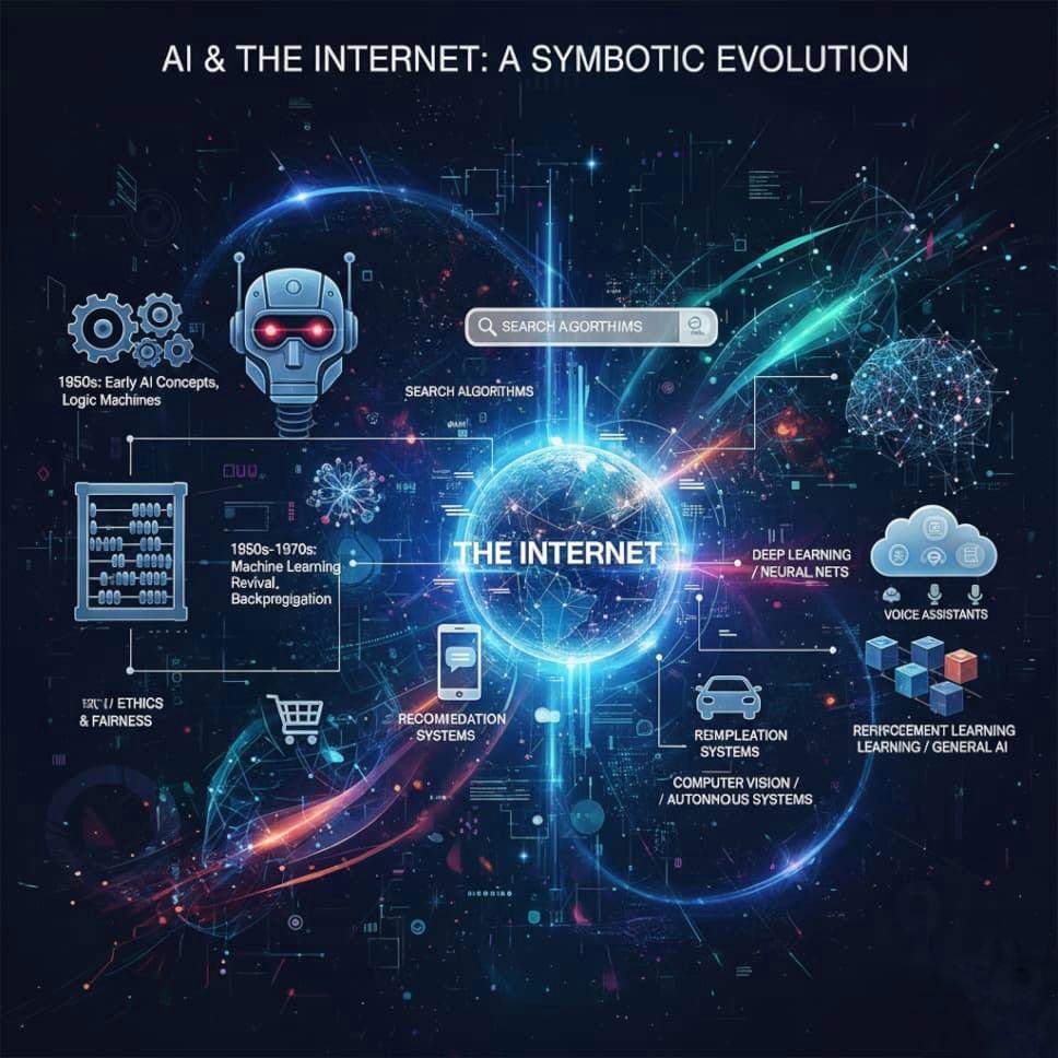 تاریخچه هوش مصنوعی و استفاده از آن در اینترنت: از رویا تا انقلاب دیجیتال