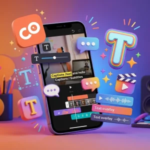 اضافه کردن متن به ویدیو در کپشنو با طرح برچسب آیفون